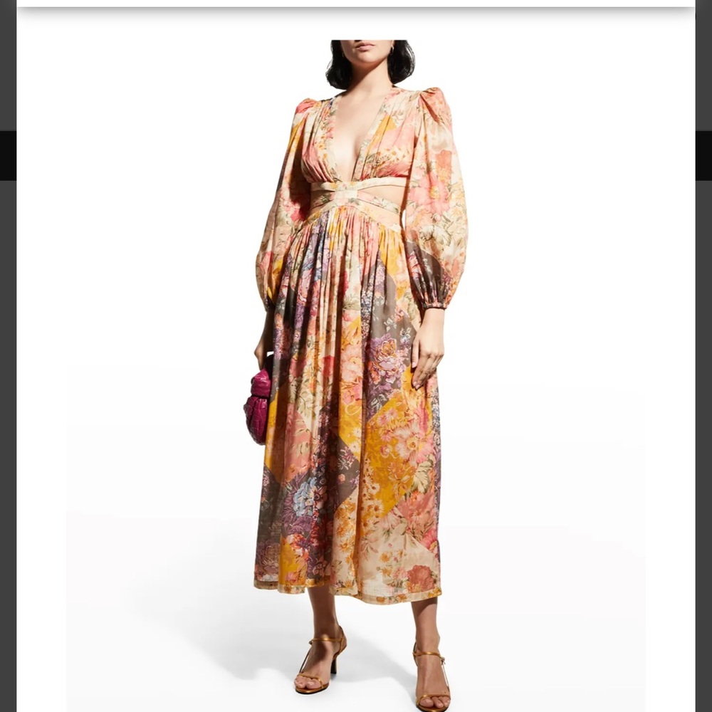 NWT Zimmermann pattie cut out patchwork floral long dress.